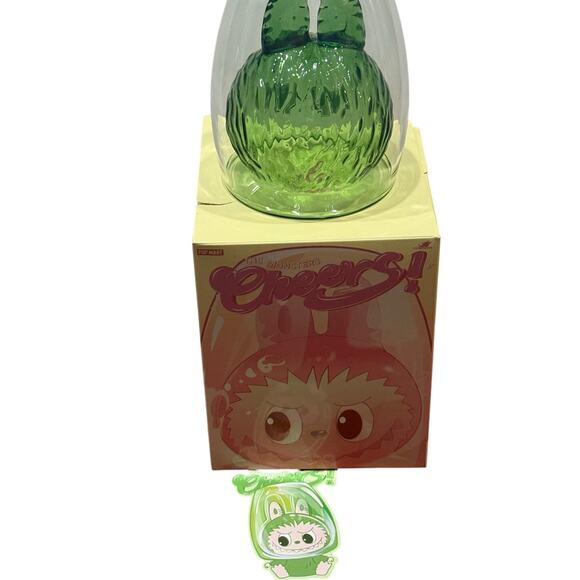 NIB Pop Mart The Monsters Cheers Labubu Green “Relax” Double Walled Glass Cup - Picture 9 of 16